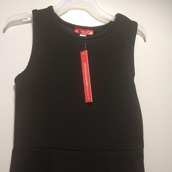 Aqua Youth Solid Black A-line Sleeveless Dress - Picture 11 of 16